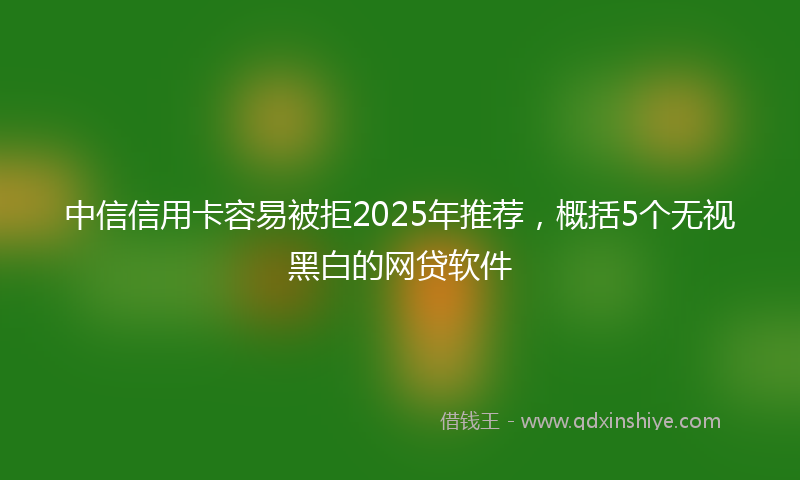 中信信用卡容易被拒2025年推荐，概括5个无视黑白的网贷软件