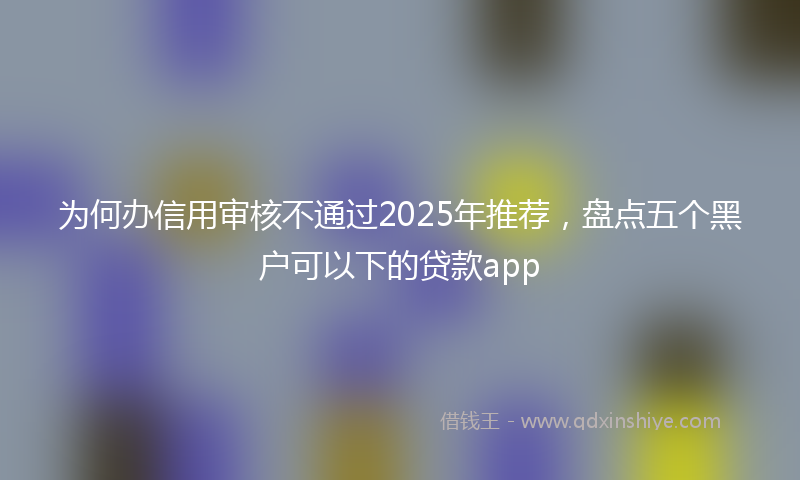 为何办信用审核不通过2025年推荐，盘点五个黑户可以下的贷款app