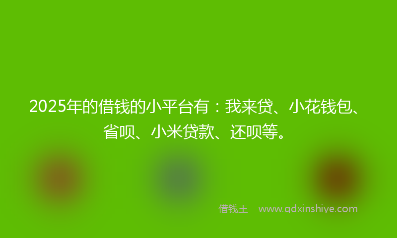 2025年的借钱的小平台有：我来贷、小花钱包、省呗、小米贷款、还呗等。