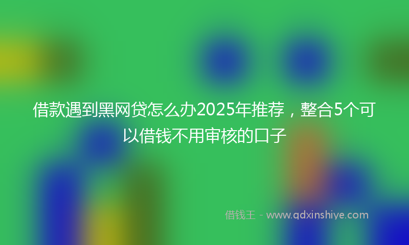 借款遇到黑网贷怎么办2025年推荐，整合5个可以借钱不用审核的口子