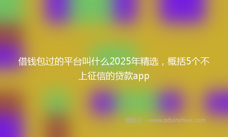 借钱包过的平台叫什么2025年精选，概括5个不上征信的贷款app