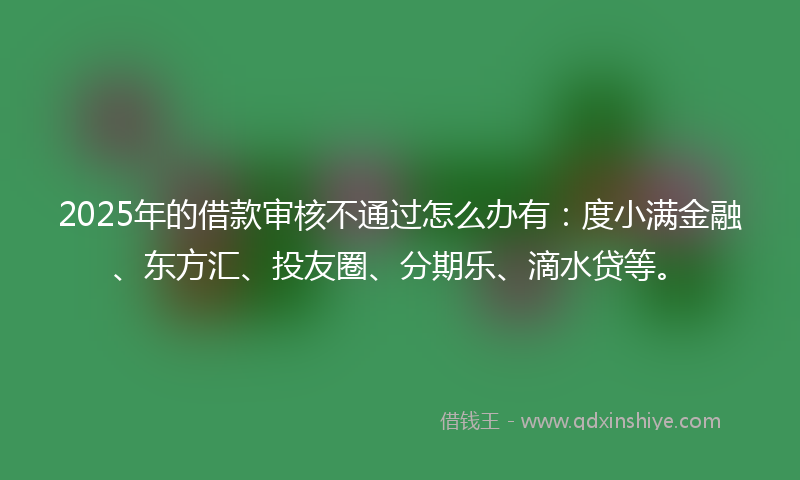 2025年的借款审核不通过怎么办有：度小满金融、东方汇、投友圈、分期乐、滴水贷等。