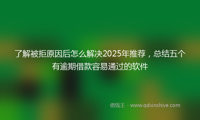 了解被拒原因后怎么解决2025年推荐，总结五个有逾期借款容易通过的软件