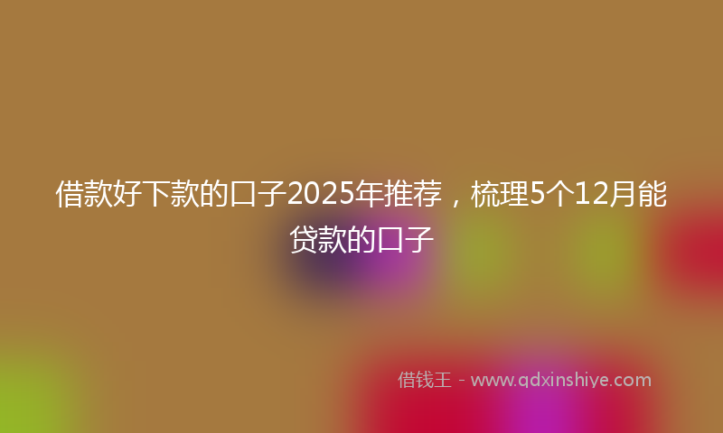 借款好下款的口子2025年推荐，梳理5个12月能贷款的口子