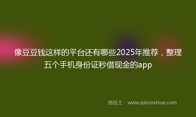 像豆豆钱这样的平台还有哪些2025年推荐，整理五个手机身份证秒借现金的app