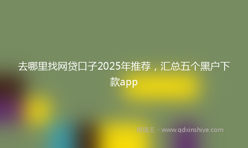 去哪里找网贷口子2025年推荐，汇总五个黑户下款app