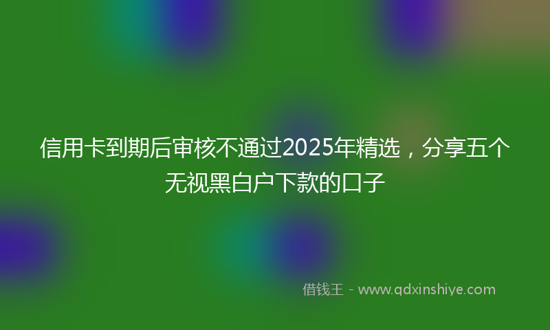 信用卡到期后审核不通过2025年精选，分享五个无视黑白户下款的口子
