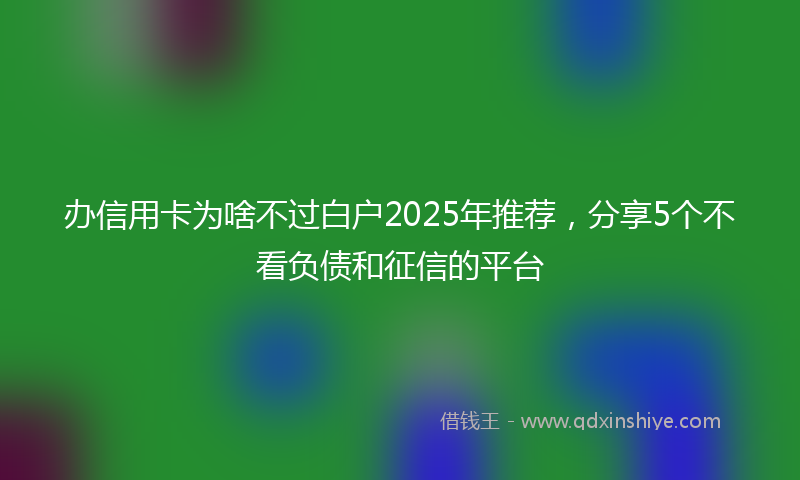 办信用卡为啥不过白户2025年推荐，分享5个不看负债和征信的平台