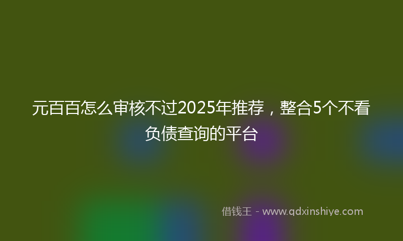 元百百怎么审核不过2025年推荐，整合5个不看负债查询的平台