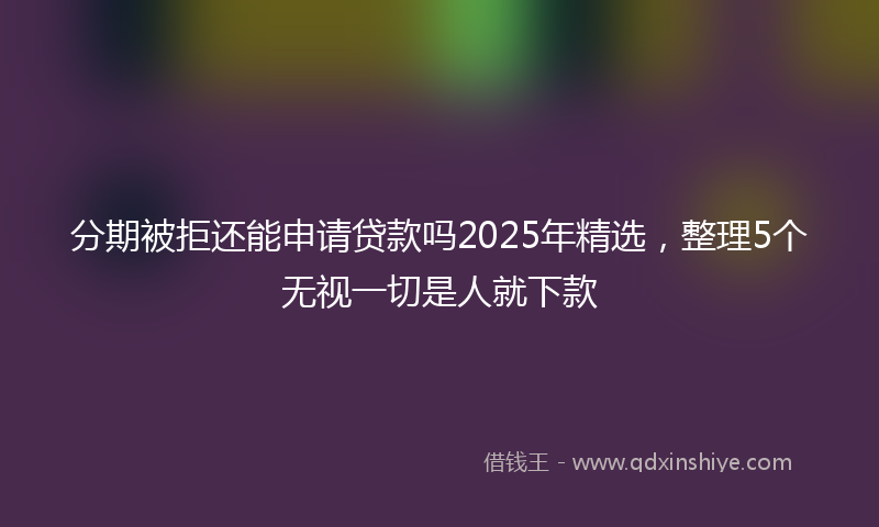 分期被拒还能申请贷款吗2025年精选，整理5个无视一切是人就下款