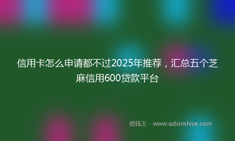 信用卡怎么申请都不过2025年推荐，汇总五个芝麻信用600贷款平台