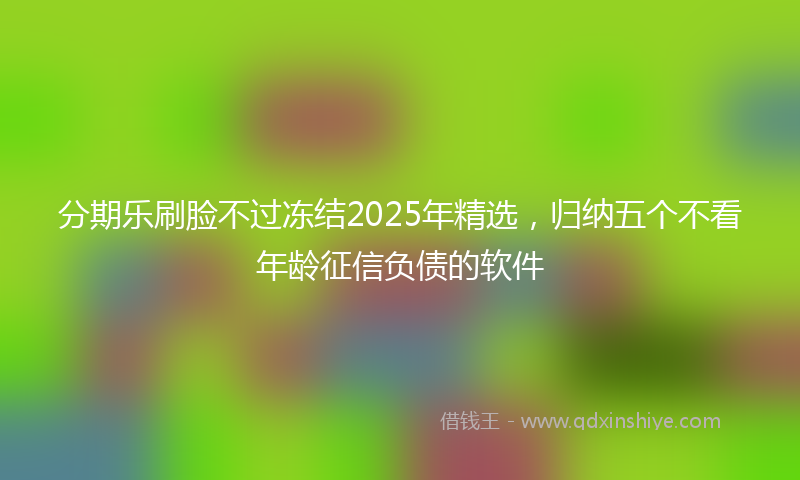 分期乐刷脸不过冻结2025年精选，归纳五个不看年龄征信负债的软件