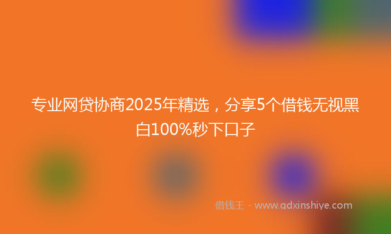 专业网贷协商2025年精选，分享5个借钱无视黑白100%秒下口子