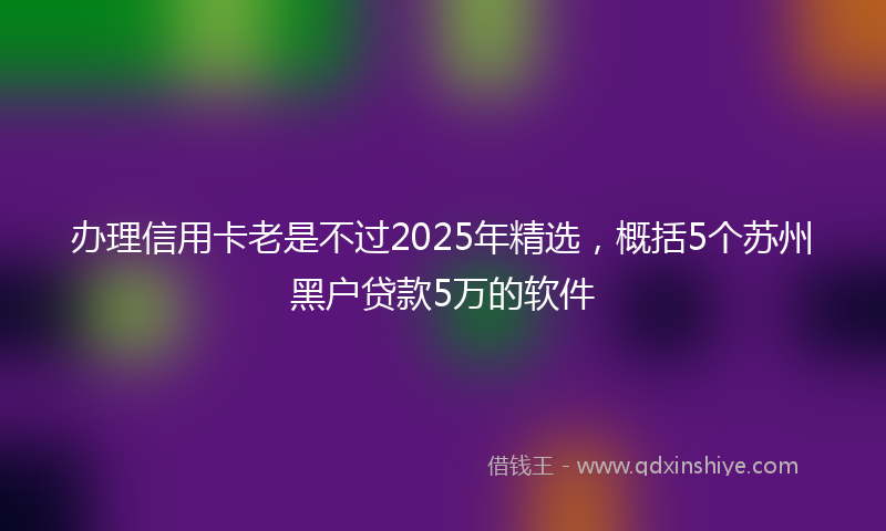 办理信用卡老是不过2025年精选，概括5个苏州黑户贷款5万的软件