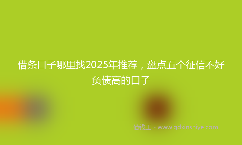 借条口子哪里找2025年推荐，盘点五个征信不好负债高的口子