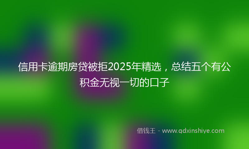 信用卡逾期房贷被拒2025年精选，总结五个有公积金无视一切的口子