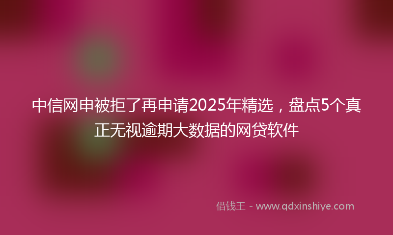 中信网申被拒了再申请2025年精选，盘点5个真正无视逾期大数据的网贷软件