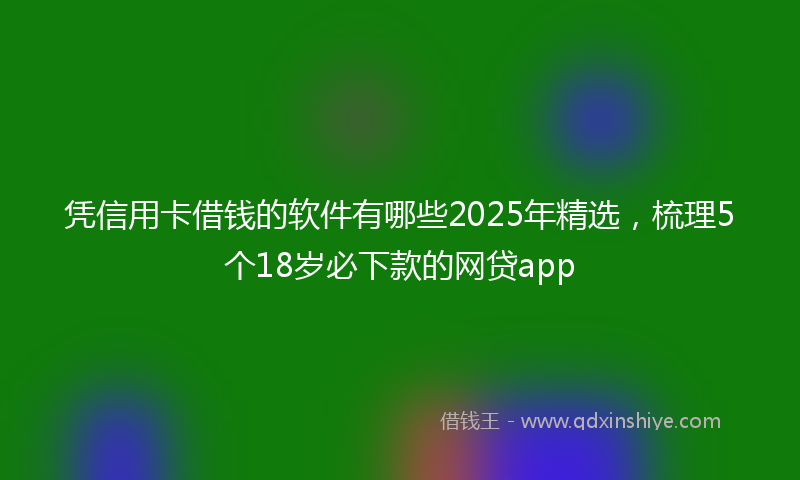 凭信用卡借钱的软件有哪些2025年精选，梳理5个18岁必下款的网贷app