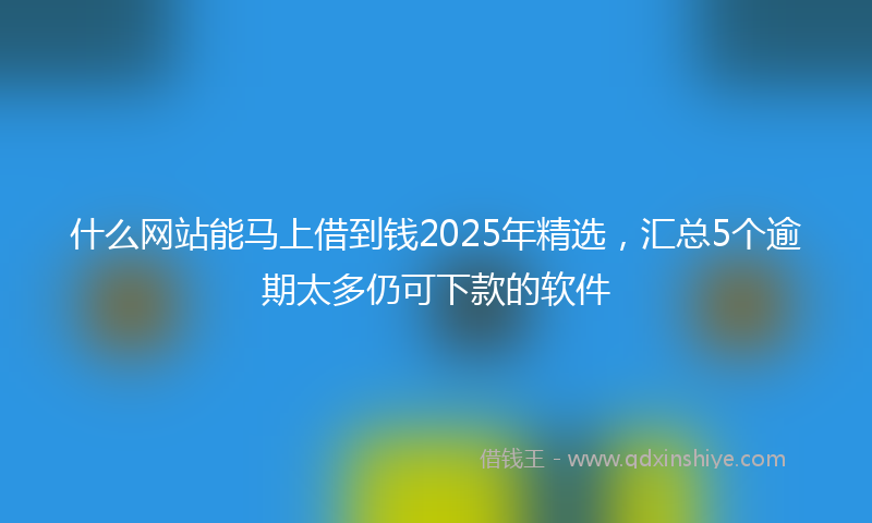 什么网站能马上借到钱2025年精选，汇总5个逾期太多仍可下款的软件