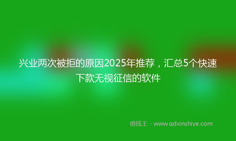 兴业两次被拒的原因2025年推荐，汇总5个快速下款无视征信的软件