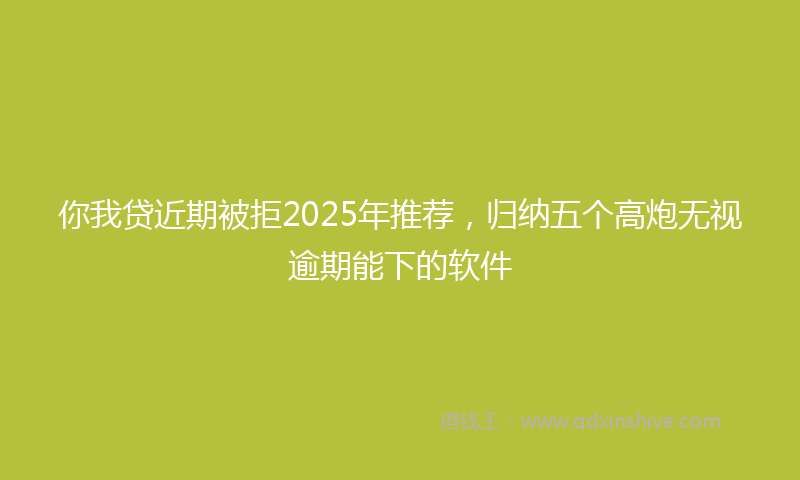 你我贷近期被拒2025年推荐，归纳五个高炮无视逾期能下的软件