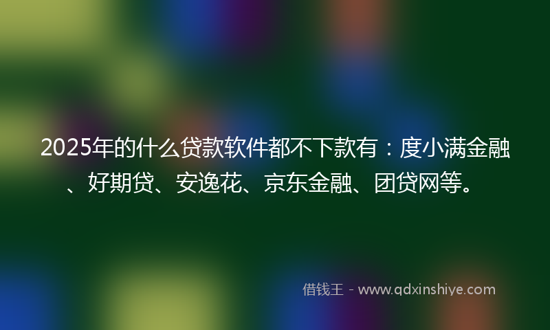 2025年的什么贷款软件都不下款有：度小满金融、好期贷、安逸花、京东金融、团贷网等。