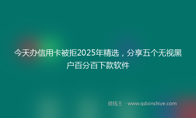 今天办信用卡被拒2025年精选，分享五个无视黑户百分百下款软件