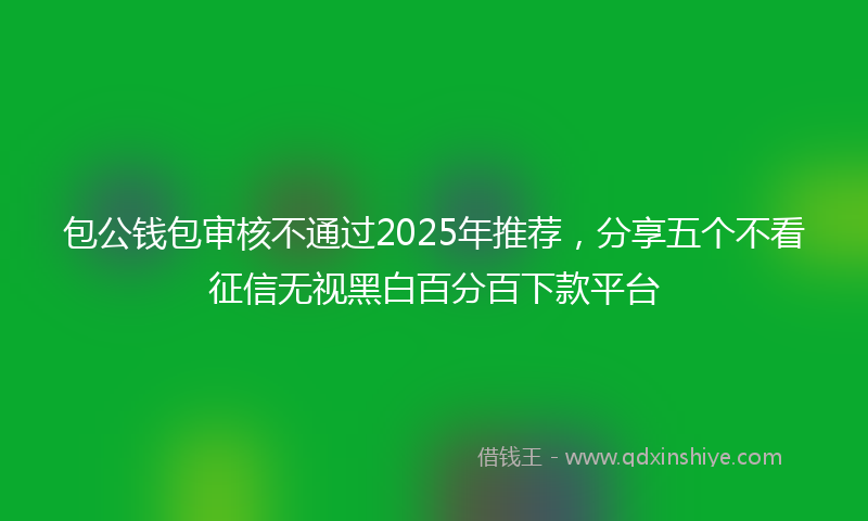 包公钱包审核不通过2025年推荐，分享五个不看征信无视黑白百分百下款平台