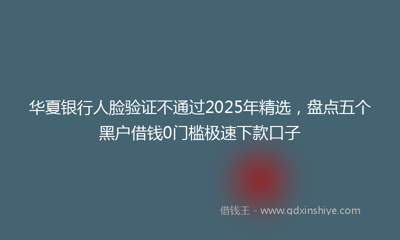 华夏银行人脸验证不通过2025年精选，盘点五个黑户借钱0门槛极速下款口子