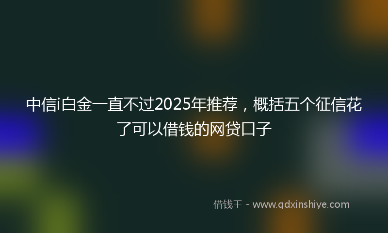 中信i白金一直不过2025年推荐，概括五个征信花了可以借钱的网贷口子