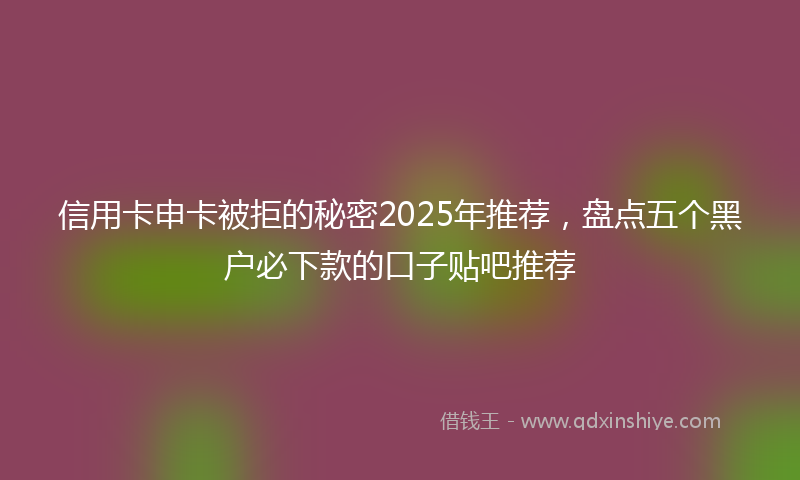 信用卡申卡被拒的秘密2025年推荐，盘点五个黑户必下款的口子贴吧推荐