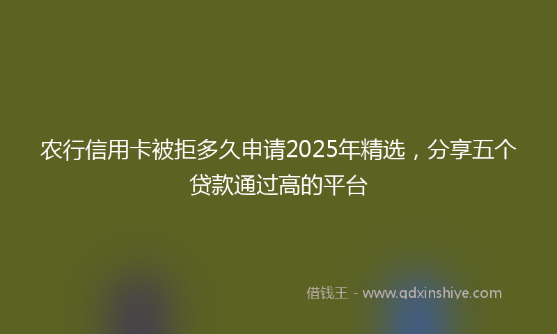 农行信用卡被拒多久申请2025年精选，分享五个贷款通过高的平台