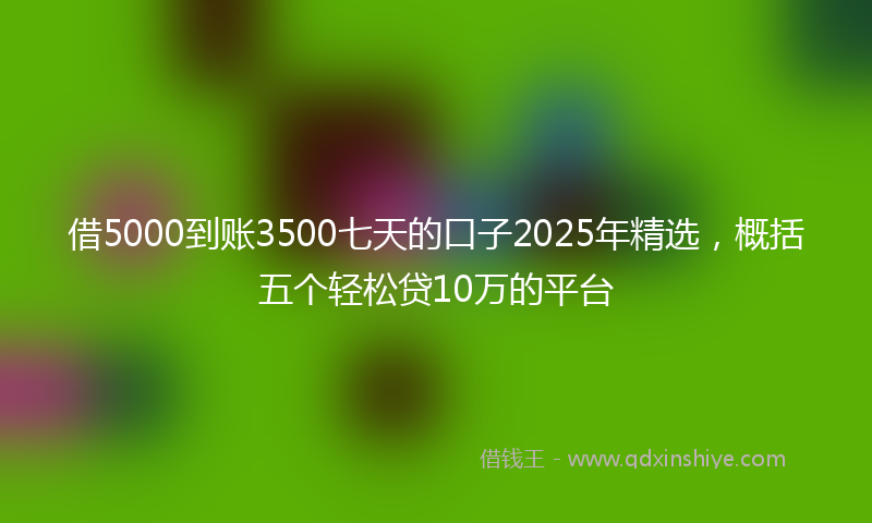 借5000到账3500七天的口子2025年精选，概括五个轻松贷10万的平台