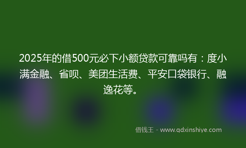 2025年的借500元必下小额贷款可靠吗有：度小满金融、省呗、美团生活费、平安口袋银行、融逸花等。