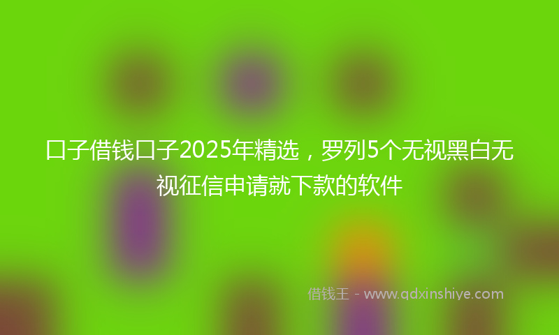 口子借钱口子2025年精选，罗列5个无视黑白无视征信申请就下款的软件
