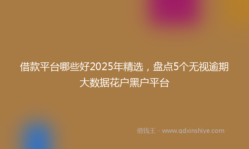 借款平台哪些好2025年精选，盘点5个无视逾期大数据花户黑户平台