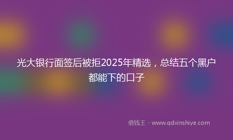 光大银行面签后被拒2025年精选，总结五个黑户都能下的口子