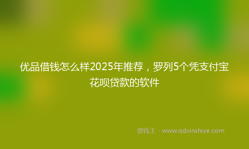 优品借钱怎么样2025年推荐，罗列5个凭支付宝花呗贷款的软件