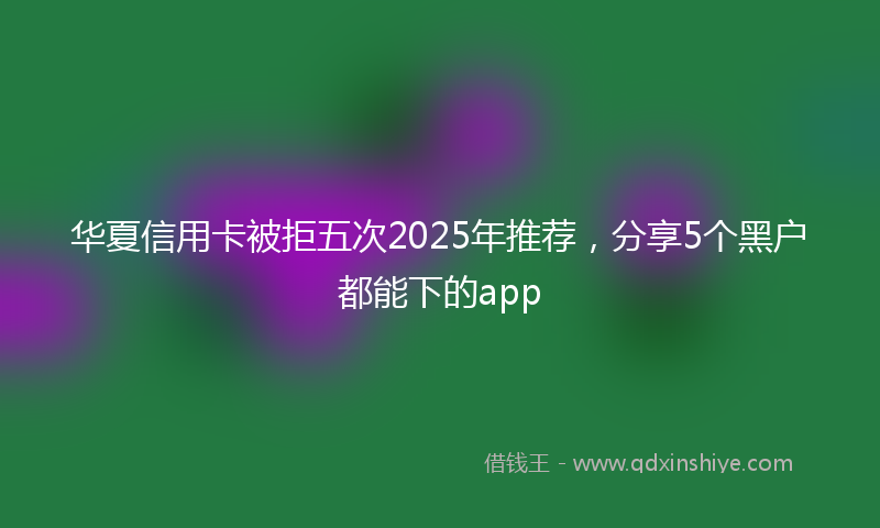 华夏信用卡被拒五次2025年推荐，分享5个黑户都能下的app