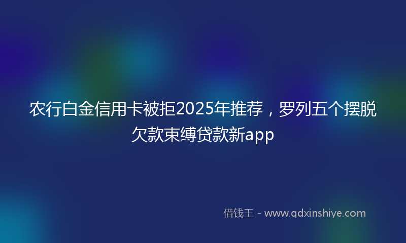 农行白金信用卡被拒2025年推荐，罗列五个摆脱欠款束缚贷款新app