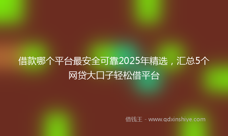 借款哪个平台最安全可靠2025年精选，汇总5个网贷大口子轻松借平台