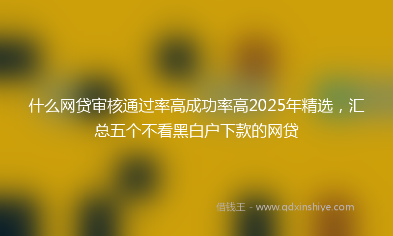 什么网贷审核通过率高成功率高2025年精选，汇总五个不看黑白户下款的网贷