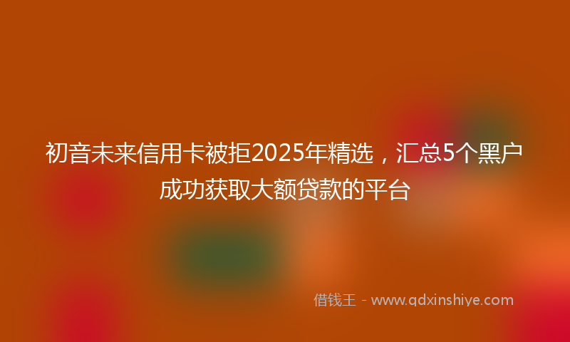初音未来信用卡被拒2025年精选，汇总5个黑户成功获取大额贷款的平台