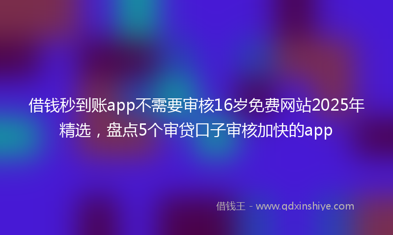 借钱秒到账app不需要审核16岁免费网站2025年精选，盘点5个审贷口子审核加快的app