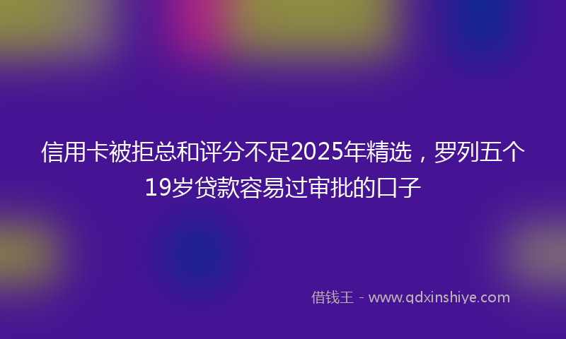 信用卡被拒总和评分不足2025年精选，罗列五个19岁贷款容易过审批的口子