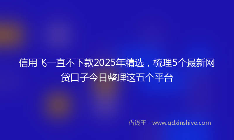 信用飞一直不下款2025年精选，梳理5个最新网贷口子今日整理这五个平台