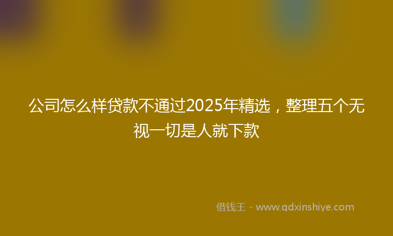 公司怎么样贷款不通过2025年精选，整理五个无视一切是人就下款