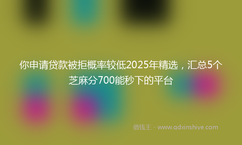 你申请贷款被拒概率较低2025年精选，汇总5个芝麻分700能秒下的平台