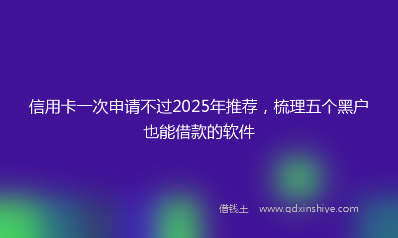 信用卡一次申请不过2025年推荐，梳理五个黑户也能借款的软件