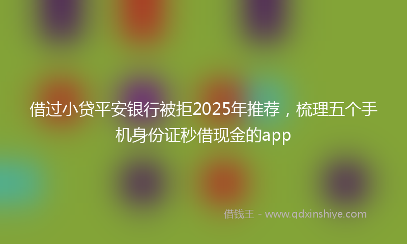 借过小贷平安银行被拒2025年推荐，梳理五个手机身份证秒借现金的app
